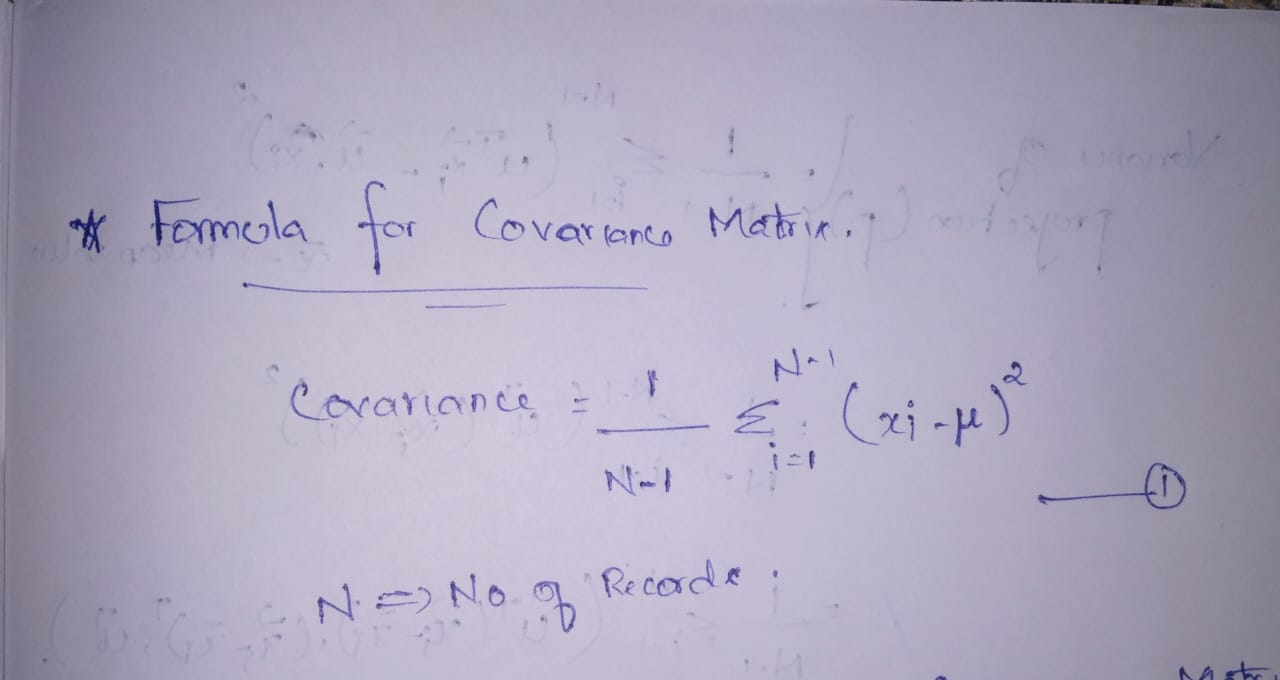Formula of covariance | Principal Component Analysis