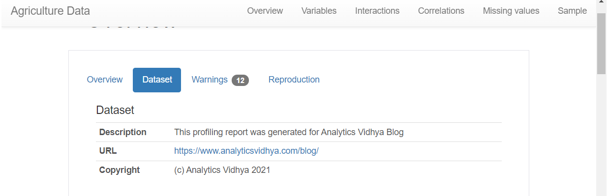 Generate Reports Using Pandas Profiling