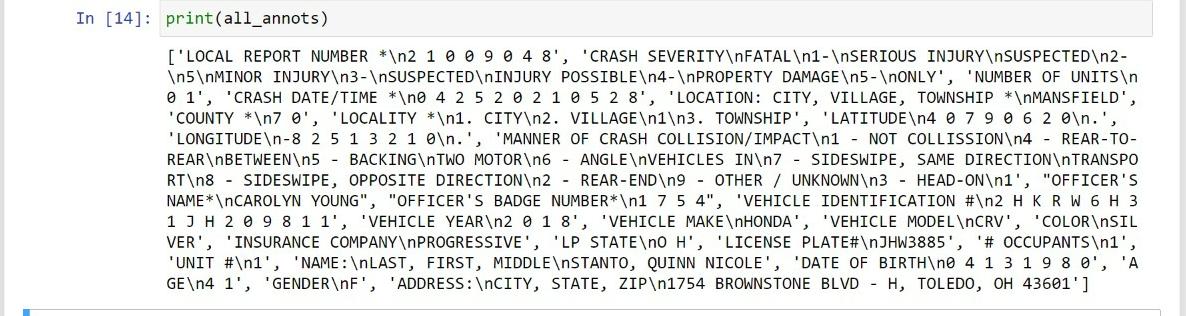 output 3 | Data extraction