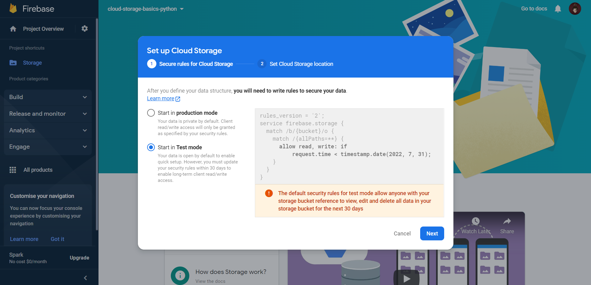 set up cloud storage 