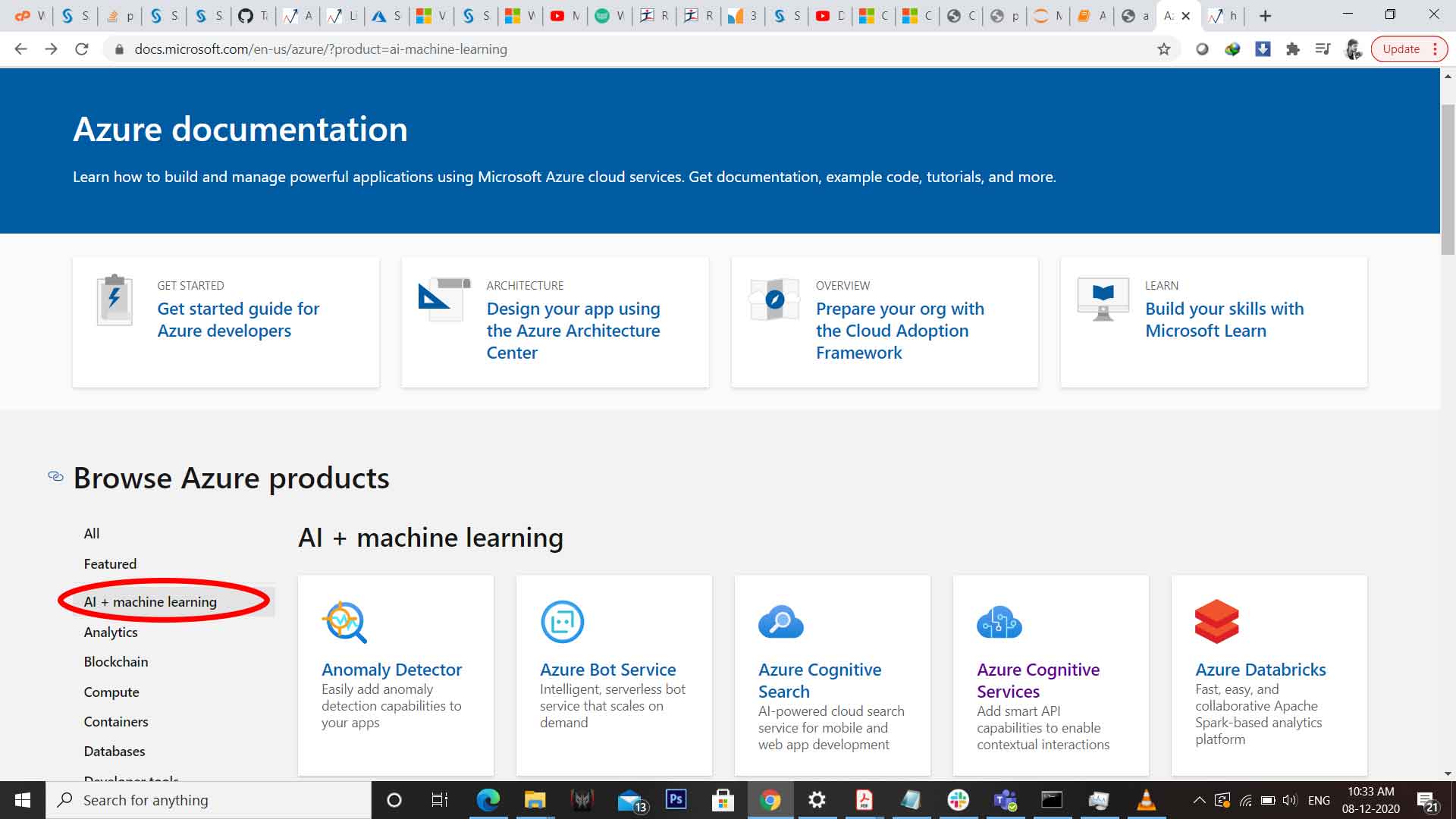 Azure Cognitive services AI + Ml