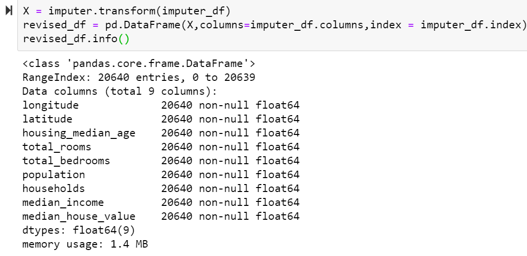 imputer transform data pre-processing