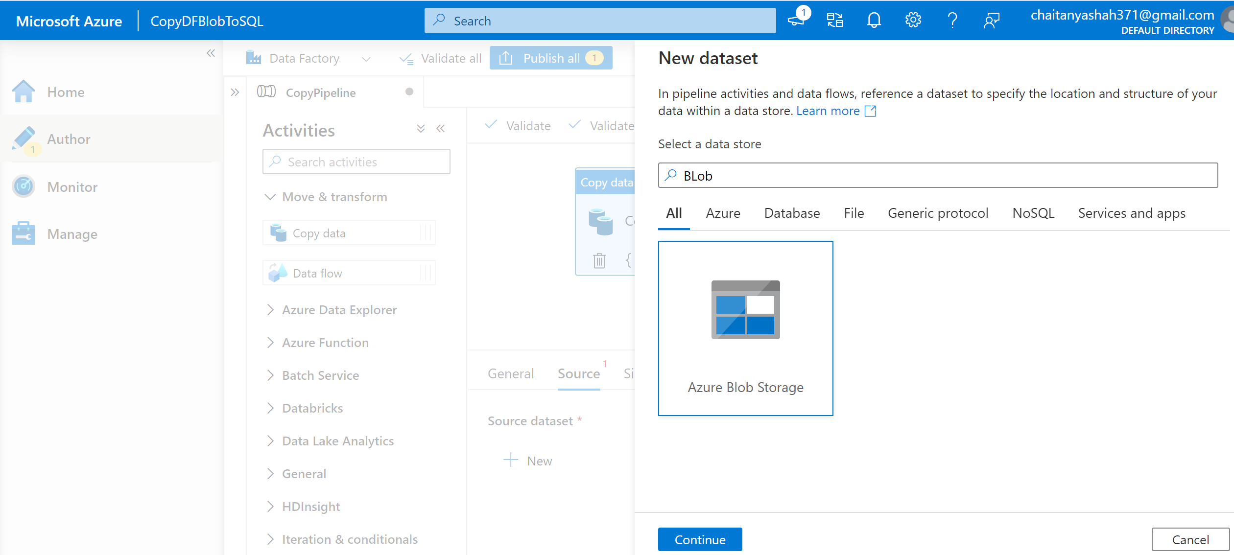 From Blob Storage to SQL Database Using Azure Data Factory