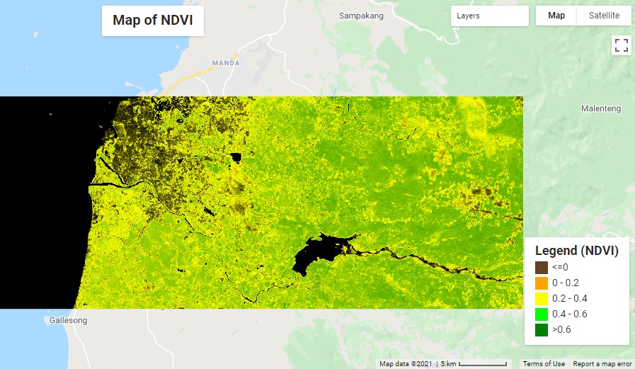 Results for the second area (Continuous NDVI)