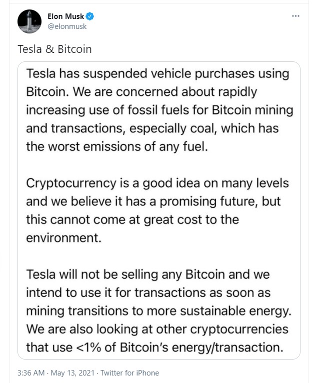 elon musk on cryptocurrency