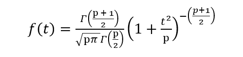 t-distribution formula