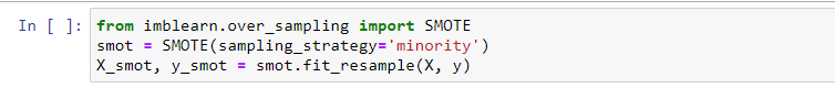 Over Sampling minority class using Synthetic Minority Oversampling Technique (SMOTE)   feature engineering