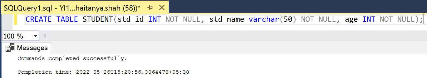 NOT NULL Constraint| SQL Server