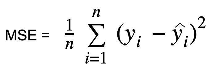 mse evaluation metric formula