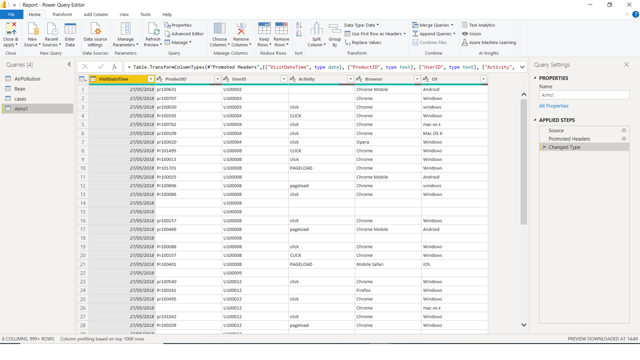 query editor in power bi