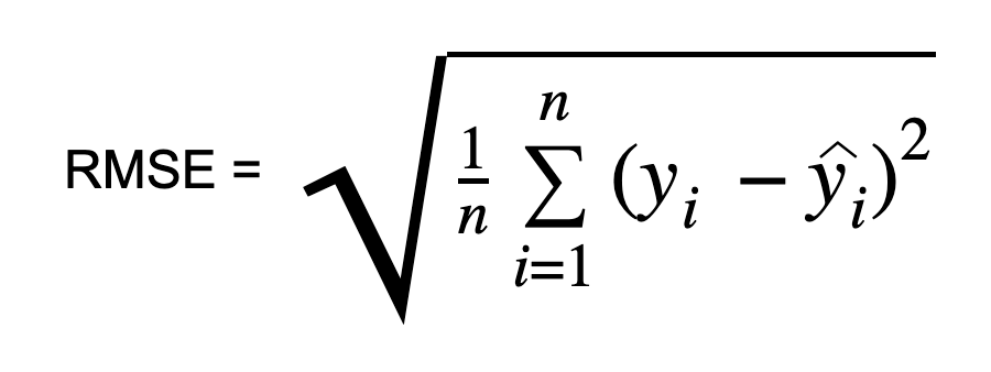 rmse evaluation metric formula