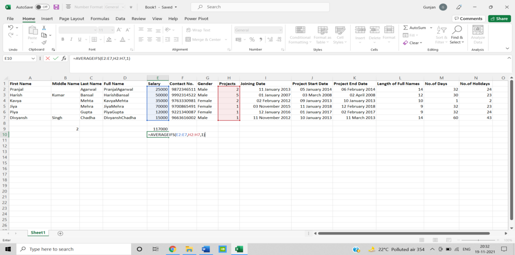 excel data analysis skills name regression