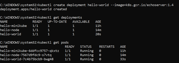 creating sample deployment