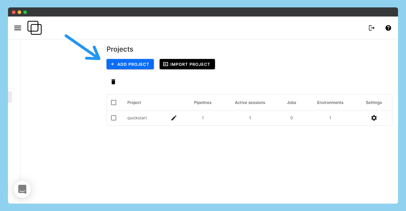 Add Project Window | Orchest