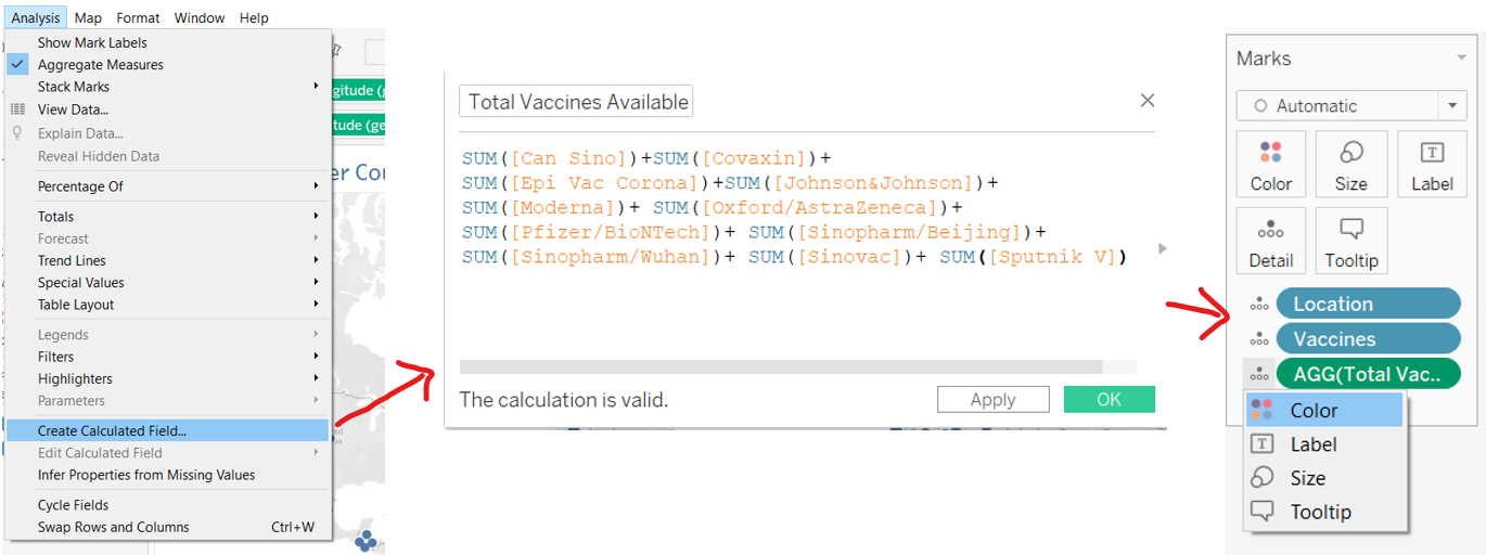  Covid-19 Vaccination Dashboard calculated fields