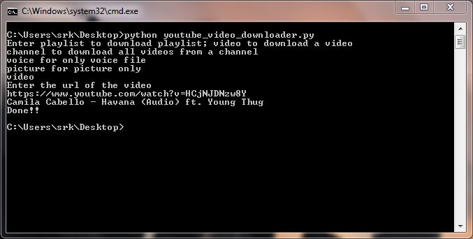 Youtube Video Downloader using Python
