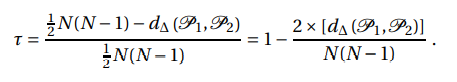 kendall Correlation equation