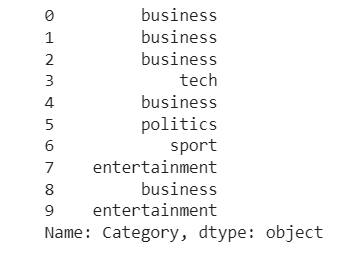 Show Category Column of Dataset | Text Classification of News Articles