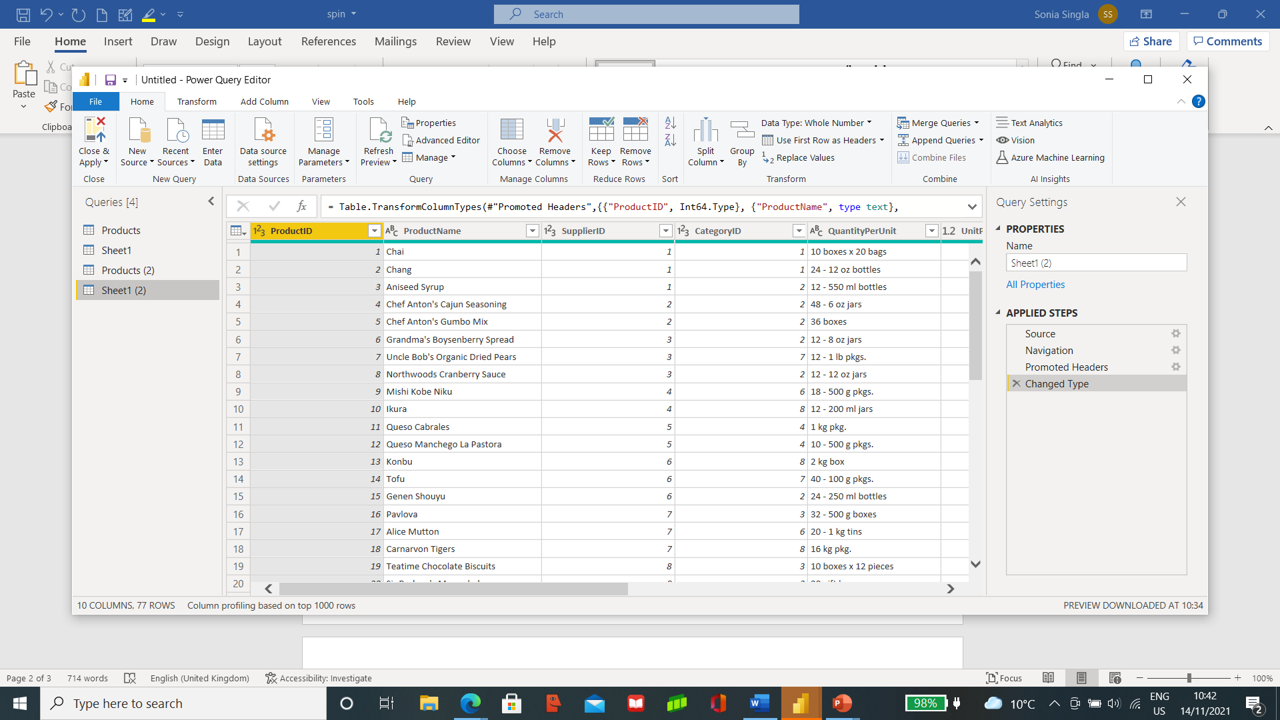 transforming data in power bi