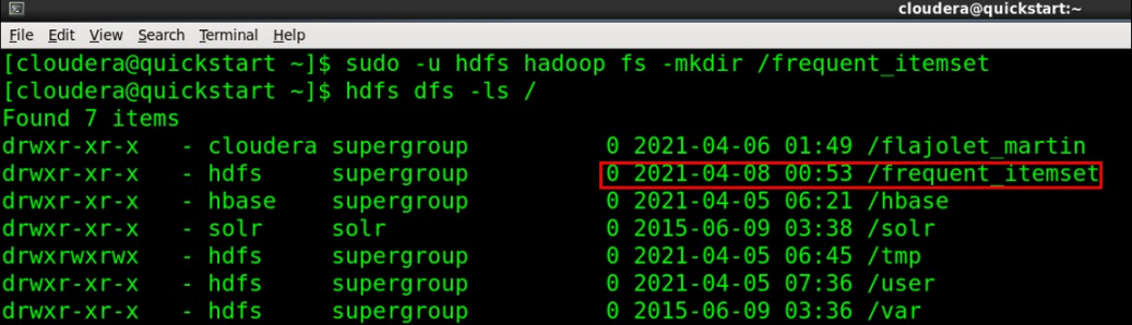 HDFS directory created