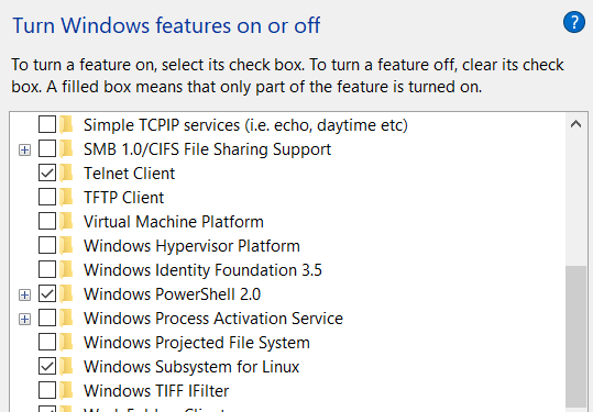 Subsystem for Linux