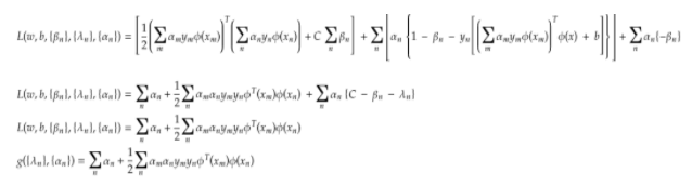 Mathematics SVM lagrangian form