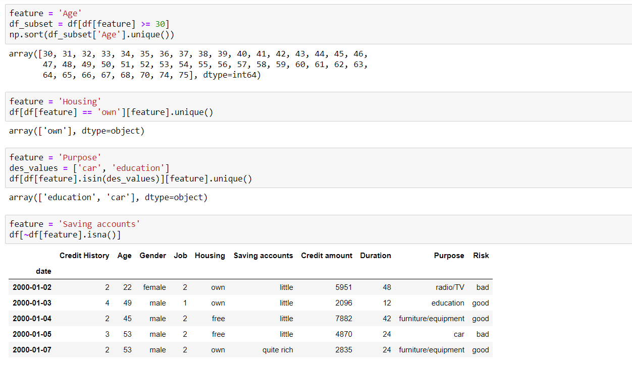 dataframe filtering