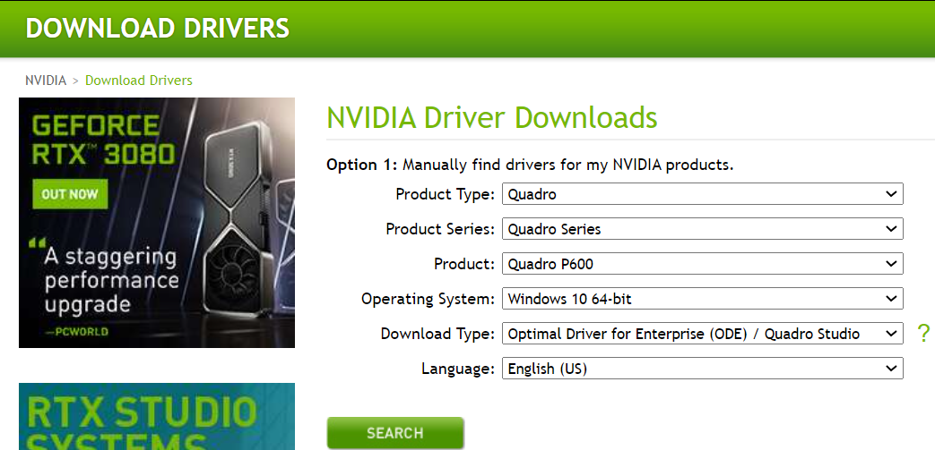 NVIDIA GPU - Download Drivers