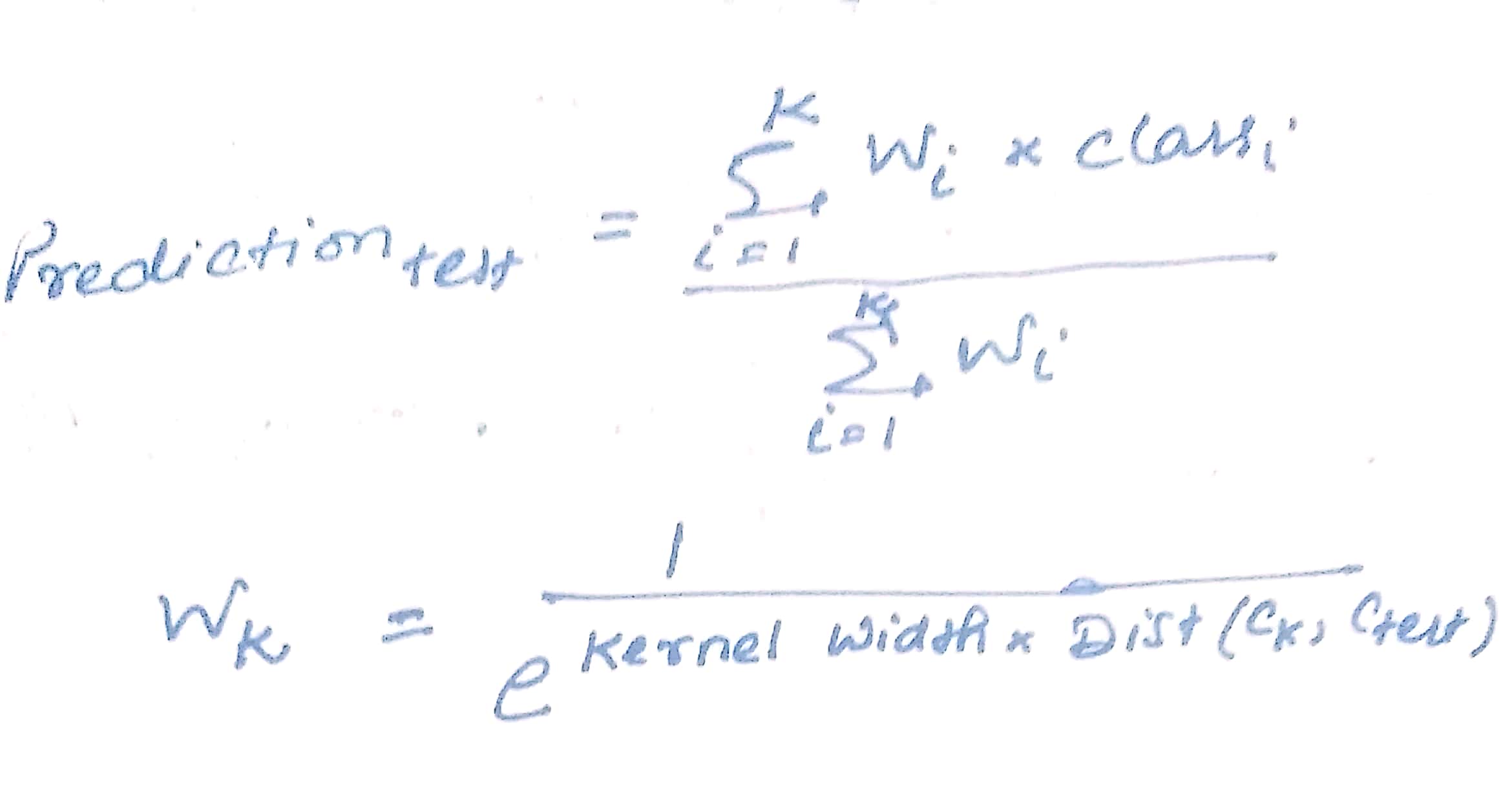 Locally weighted averaging | knn algorithm