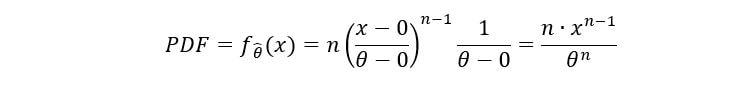 U[0, θ] distribution, a = 0 & b = θ,