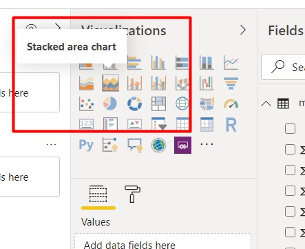 Stacked Area chart. microsoft power bi