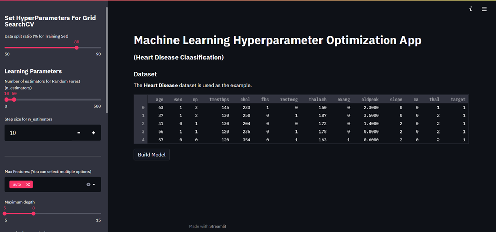 Hyperparameter Optimization App streamlit