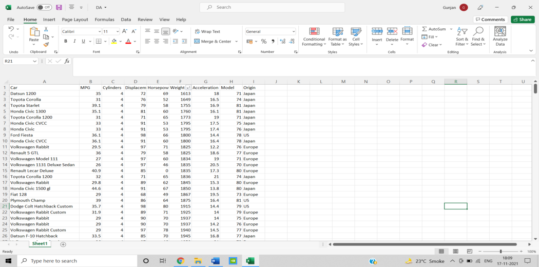 Excel Tutorial